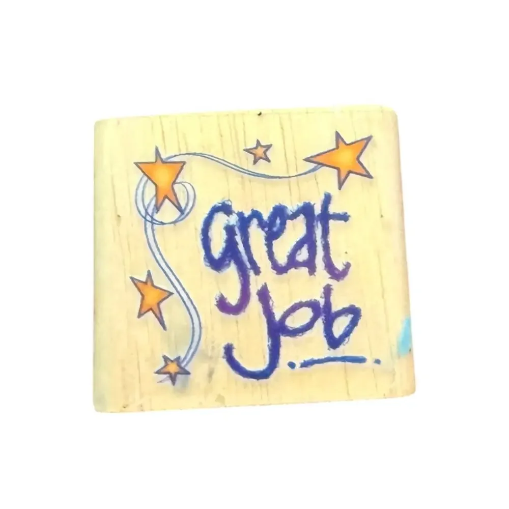 Stamps Etc Great Job With Stars Rubber Stamp